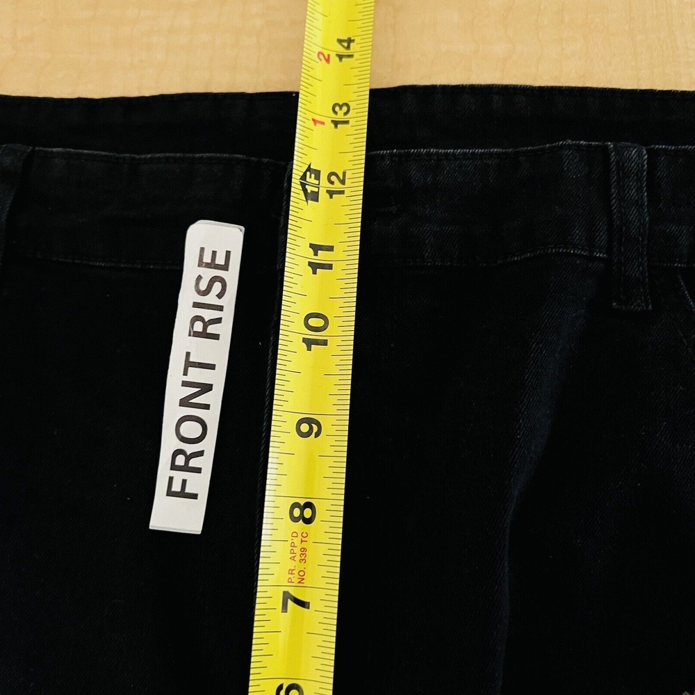 NWT MLANM Vogue Women Black Denim Jeans Plus 40 Distressed Embroidered Stretch - Picture 11 of 11